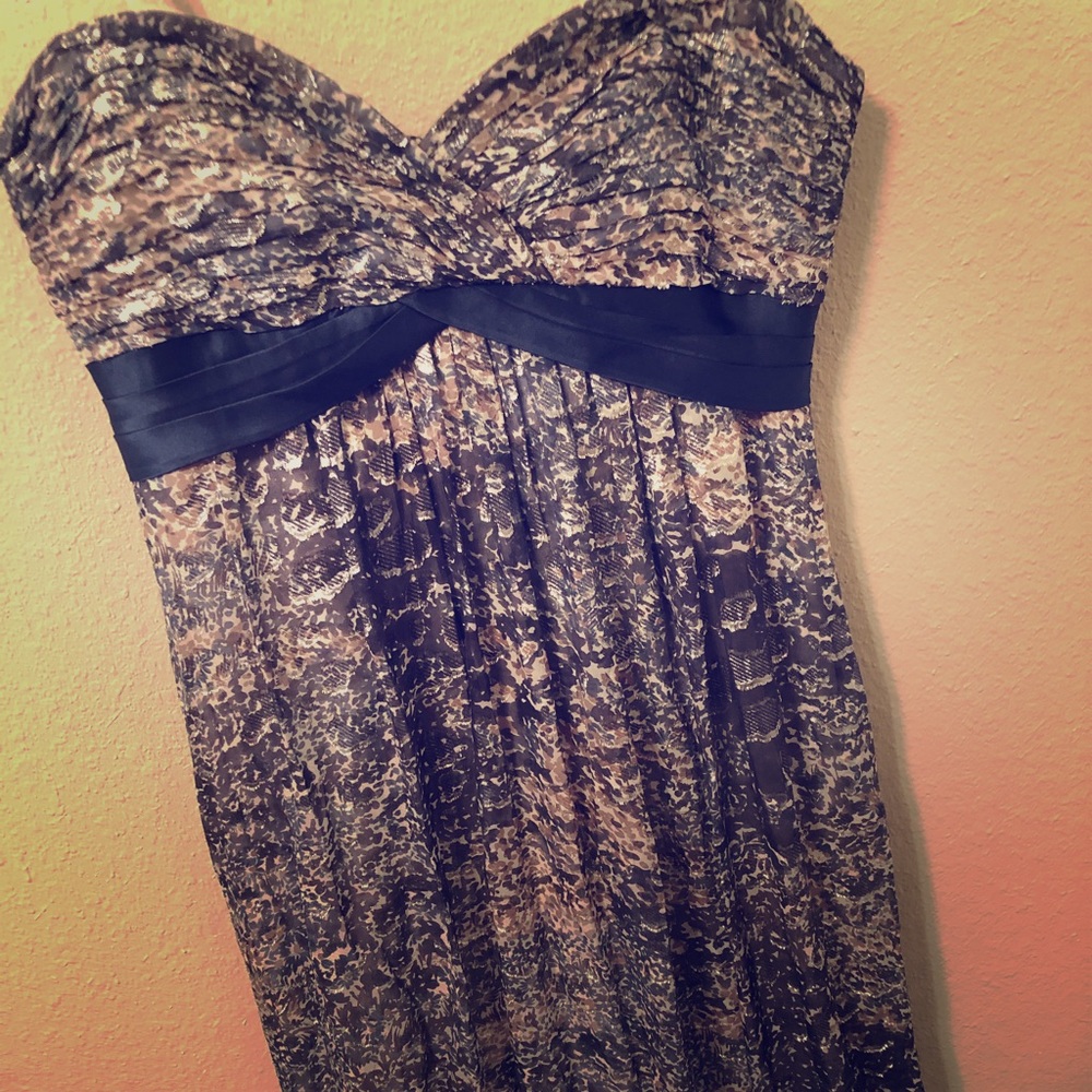 BCBG formal long gown blue/silver 6 cruise prom